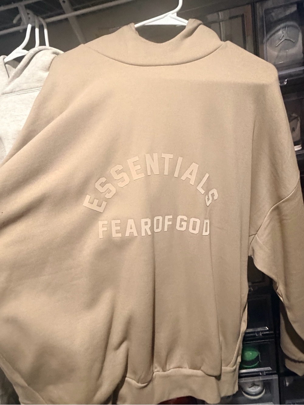 Fear of God Essentials Oversized Hoodie in Beige